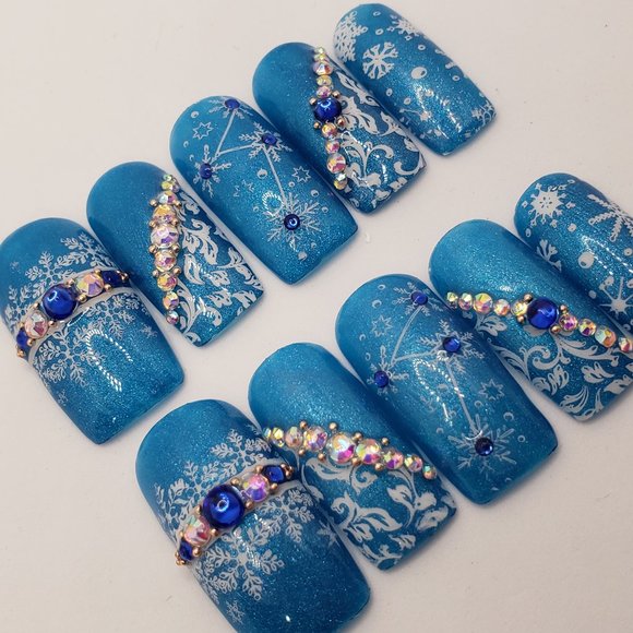 Christmas Long Square press on nails - Picture 3 of 7